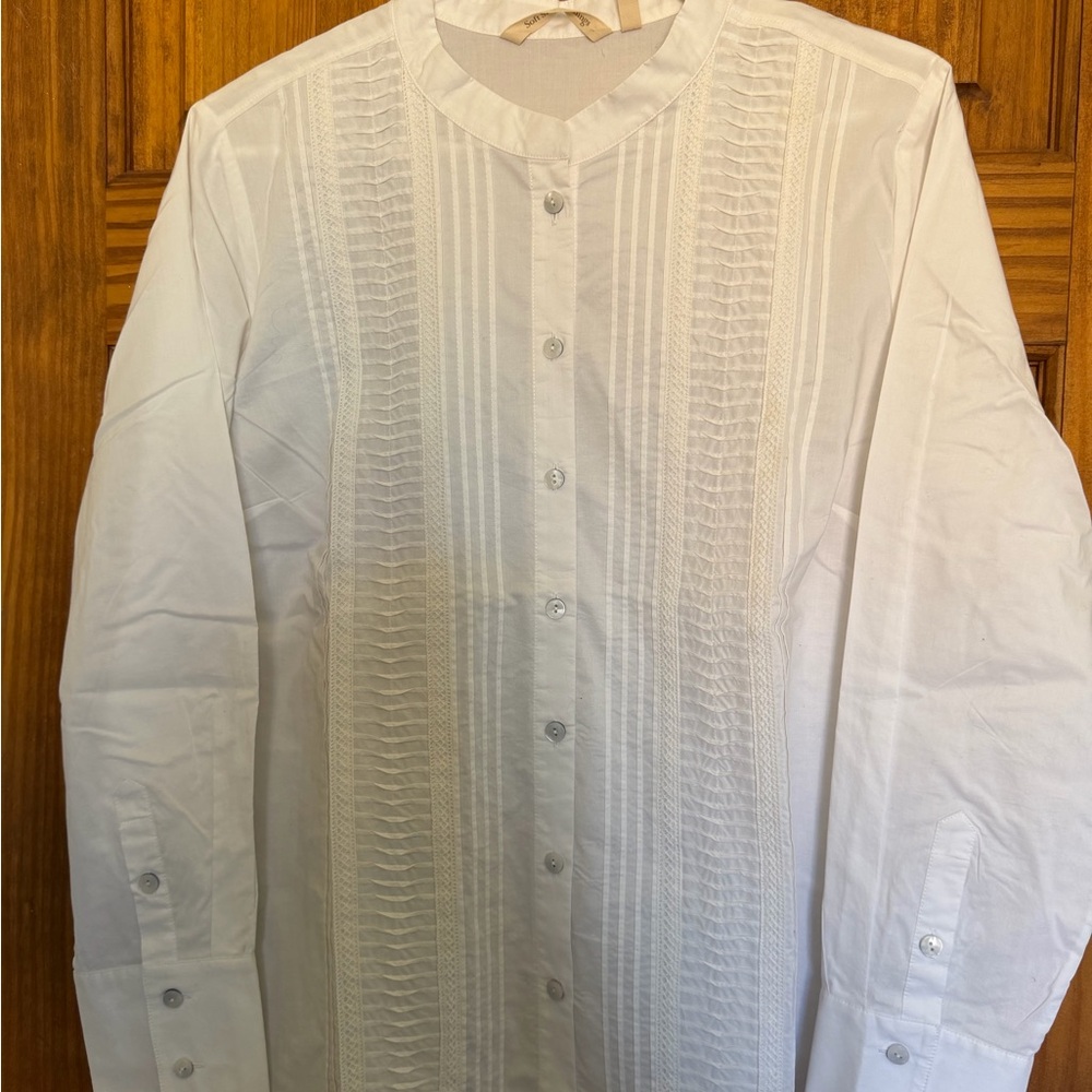 Soft Surroundings Allaro White Button-Down Shirt - Picture 2 of 11